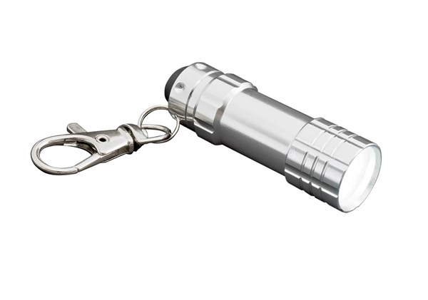 Obrázky: Stříbrná hliníková LED minisvítilna s karabinou, Obrázek 4