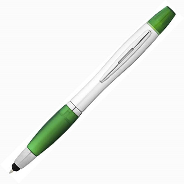 Obrázky: Zelené kuličkové pero, zvýrazňovač a stylus, ČN