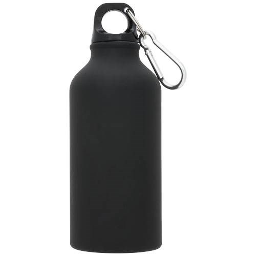 Obrázky: Matná sportovní láhev s karabinkou 400 ml, černá, Obrázek 2