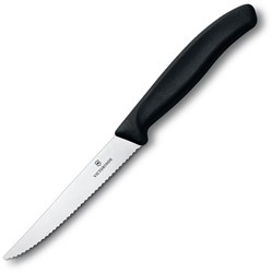 Obrázky: Černý steakový nůž VICTORINOX 11cm, vlnkové ostří