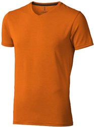 Obrázky: Pánské triko do "V"-certif. GOTS, oranžová, XXL