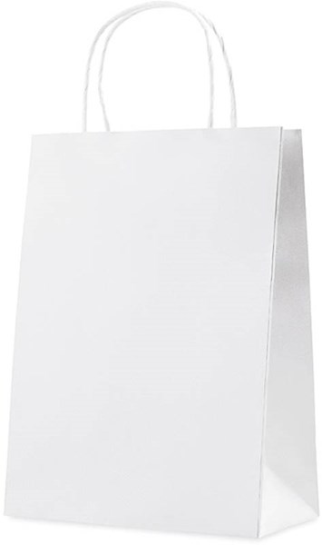 Obrázky: Střední papírová taška 22x11x30 cm, bílá 150g/m2, Obrázek 4