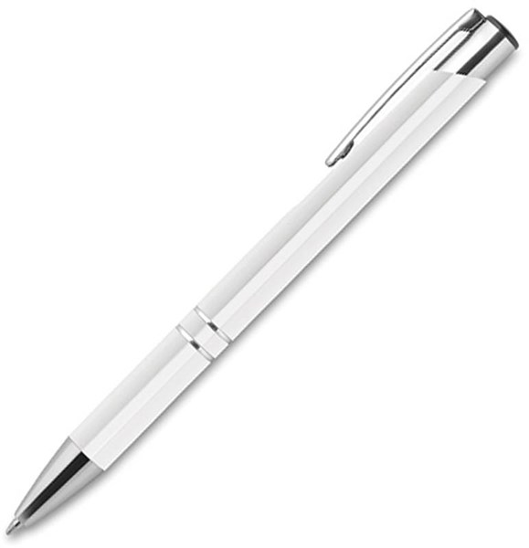 Obrázky: Bílé kuličkové pero s hliníkovým povrchem, MN