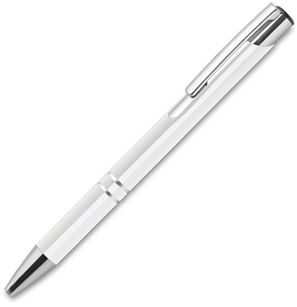 Obrázky: Bílé kuličkové pero s hliníkovým povrchem, MN, Obrázek 2