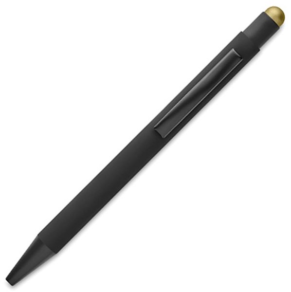 Obrázky: Černé hliníkové pero se zlatým stylusem