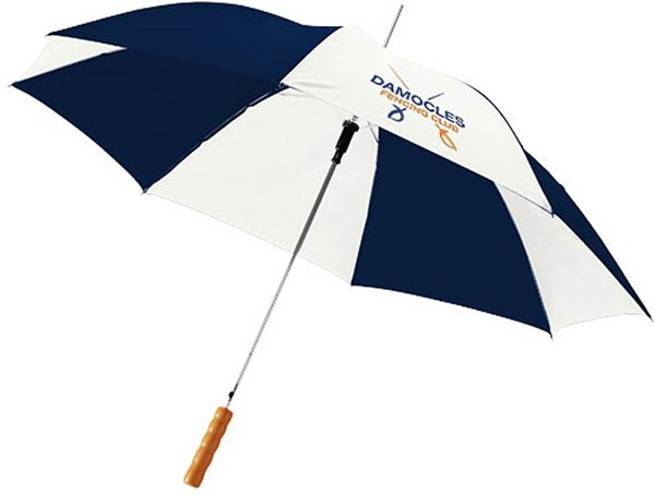 Obrázky: Modro-bílý automatický deštník, tvarovaná rukojeť, Obrázek 3