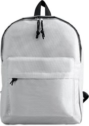 Obrázky: Bílý polyesterový batoh s vnější kapsou