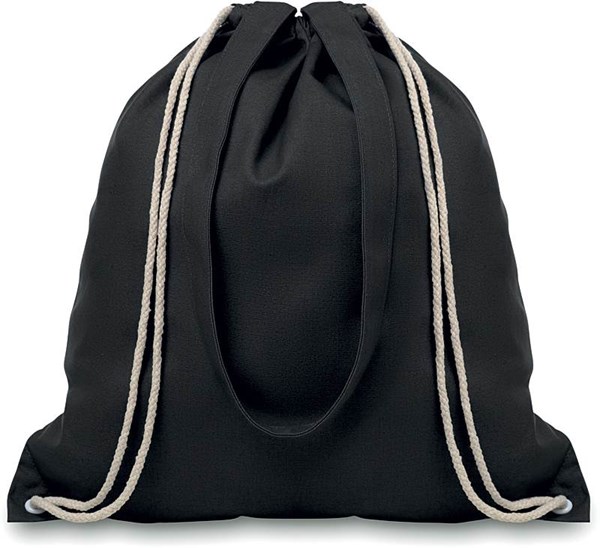 Obrázky: Plátěná taška s dlouhými uchy a zdrhováním černá