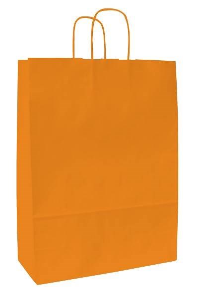 Obrázky: Papírová taška oranžová 32x13x28cm, kroucená šňůra