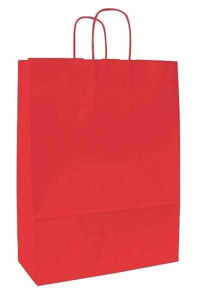 Obrázky: Papírová taška červená 32x13x28 cm, kroucená šňůra