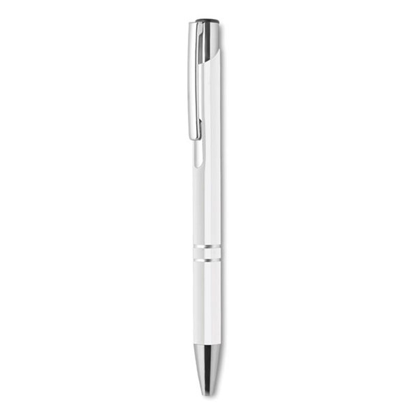 Obrázky: Hliníkové kuličkové pero bílé, černá náplň, Obrázek 2