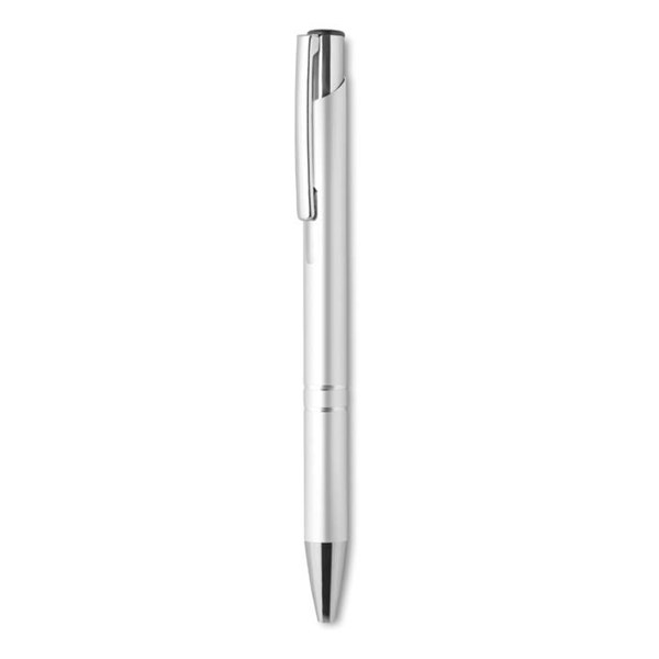 Obrázky: Hliníkové kuličkové pero stříbrné, černá náplň, Obrázek 2