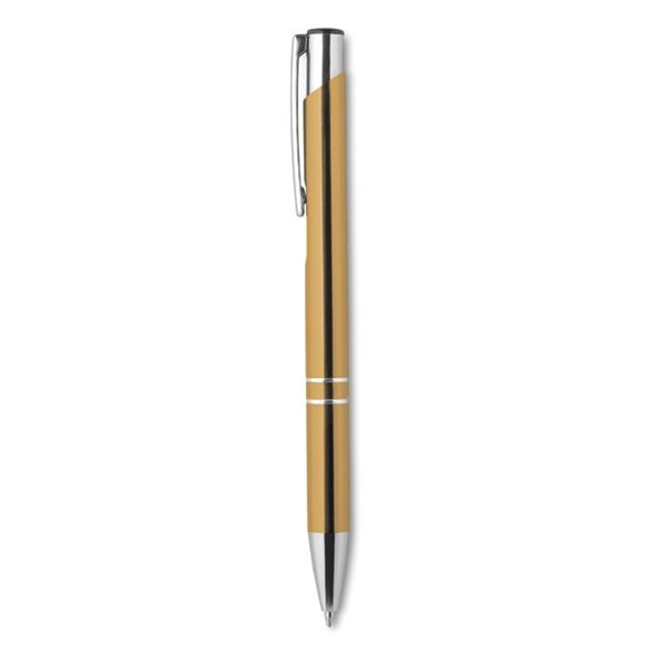 Obrázky: Hliníkové kuličkové pero zlaté, černá náplň