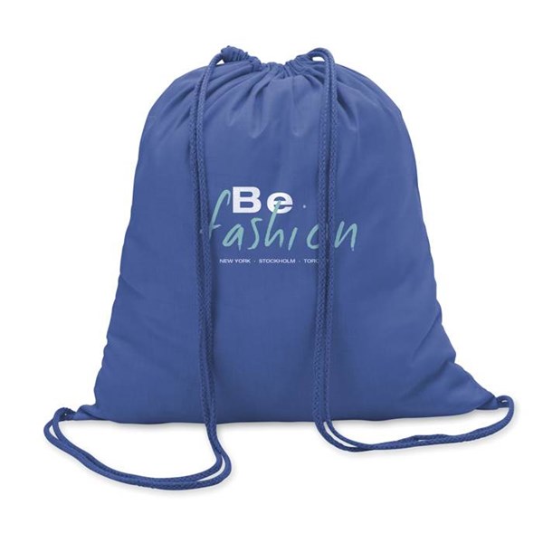 Obrázky: Královsky modrý bavlněný batoh se stahovací šňůrou, Obrázek 3