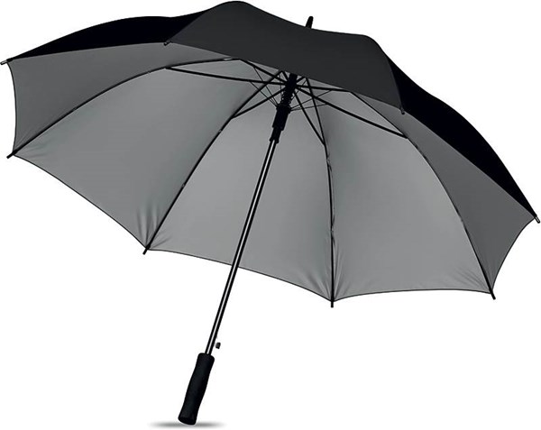 Obrázky: Černo-stříbrný automatický deštník 27"