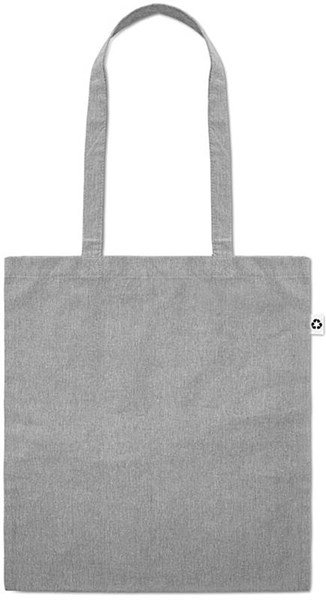 Obrázky: Šedá melírovaná nákupní taška s dlouhými uchy, 140g/m2, Obrázek 2