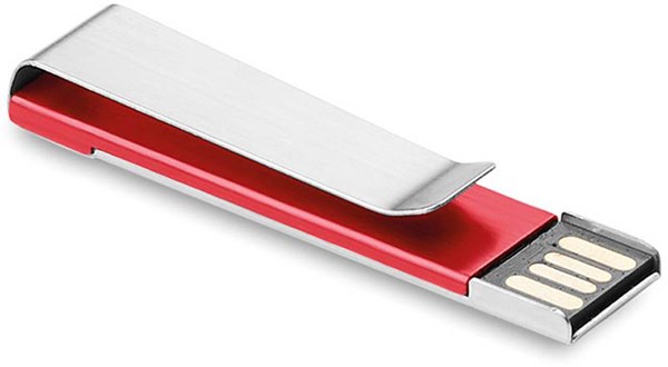 Obrázky: Červený hliníkový flash disk 4GB s klipem, Obrázek 3