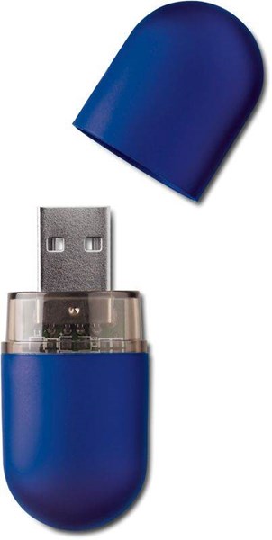 Obrázky: Infocap modrý oválný USB flash disk s očkem,4GB, Obrázek 2