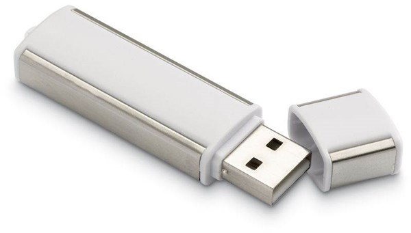 Obrázky: Lineaflash bílo-stříbrný USB disk s uzávěrem 8GB, Obrázek 2