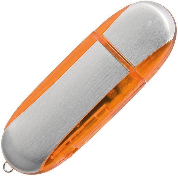 Obrázky: Memory stříbrno-oranžový USB flash disk,krytka 8GB, Obrázek 3