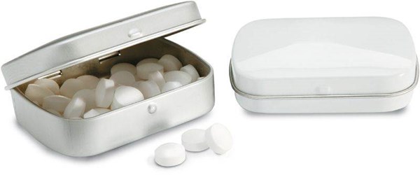 Obrázky: Bonbóny (25g) v bílé kovové krabičce