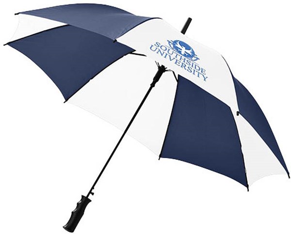 Obrázky: Modrobílý automat. deštník s tvarovaným držadlem, Obrázek 3