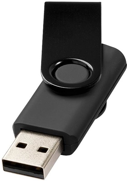 Obrázky: Twister metal černý USB flash disk, 1GB