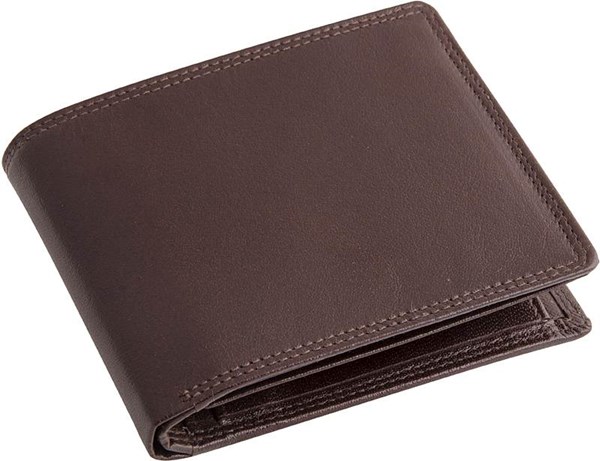 Obrázky: Pánská hnědá kožená peněženka - na šířku, Obrázek 2