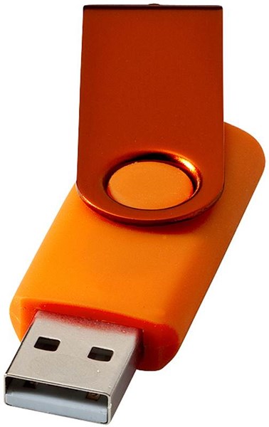 Obrázky: Twister metal oranžový USB flash disk, 1 GB