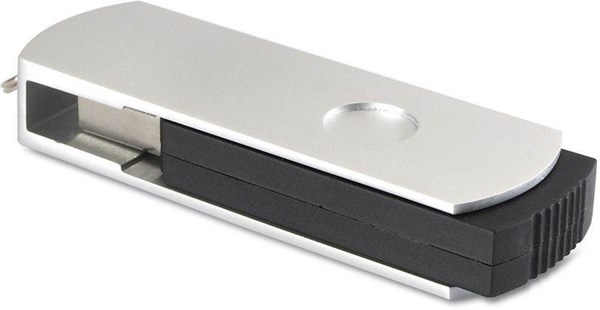 Obrázky: Metalflash stříbrný hliníkový rotační USB disk 2GB
