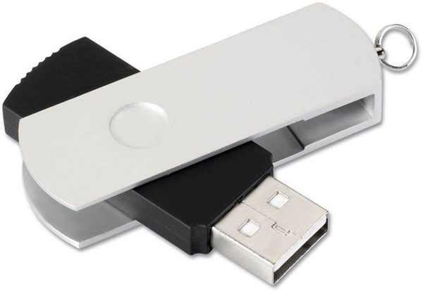 Obrázky: Metalflash stříbrný hliníkový rotační USB disk 2GB, Obrázek 2