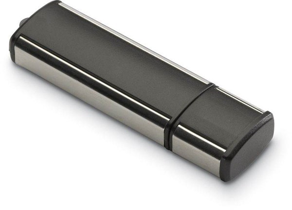 Obrázky: Lineaflash černo-stříbrný USB disk s uzávěrem 2GB