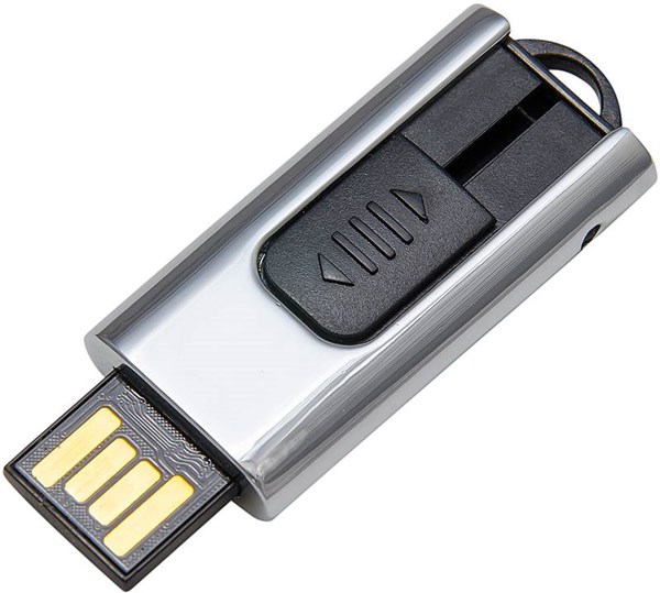 Obrázky: Malý kovový vysouvací USB flash disk s očkem 2GB, Obrázek 2