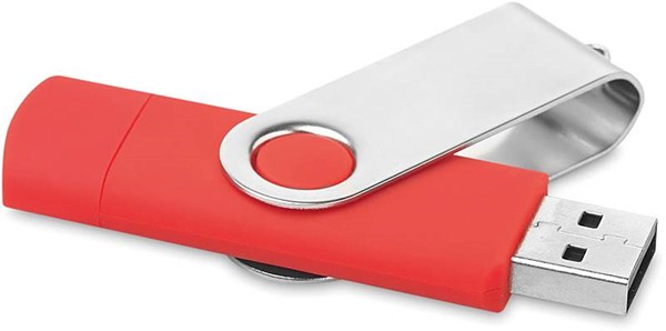 Obrázky: OTG Twister flash disk 2 GB s micro USB,červený, Obrázek 3