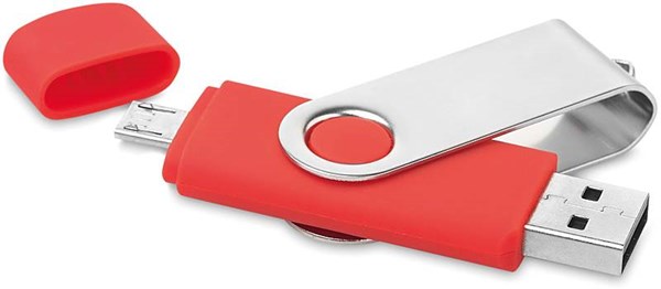 Obrázky: OTG Twister flash disk 2 GB s micro USB,červený, Obrázek 4