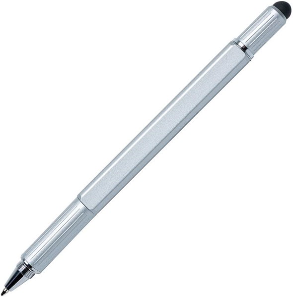 Obrázky: Stříbrnošedé multifunkční kuličkové pero z hliníku 5 v 1, Obrázek 8