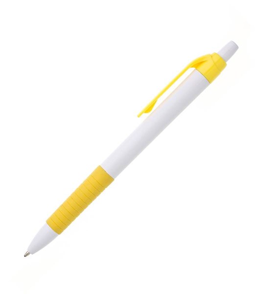 Obrázky: Kuličkové pero DENI, bílo-žluté
