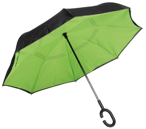 Obrázky: Zelený reverzní handsfree deštník