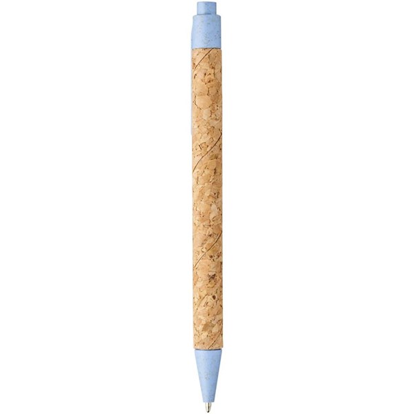 Obrázky: Kuličkové pero z korku a pšeničné slámy, modré, Obrázek 2