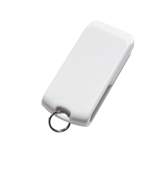 Obrázky: Malý bílý otočný USB flash disk 16GB s kroužkem, Obrázek 4