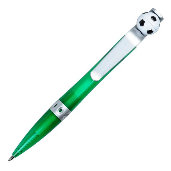 Obrázky: Zelené plast. kuličkové pero s fotbalovým míčem, Obrázek 2