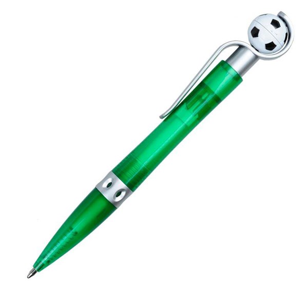 Obrázky: Zelené plast. kuličkové pero s fotbalovým míčem, Obrázek 3