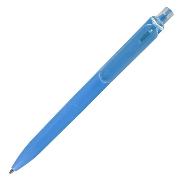 Obrázky: Sv. modré plastové kuličkové pero s průhled .klipem, Obrázek 2