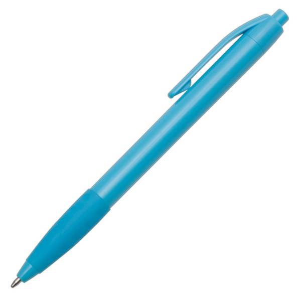 Obrázky: Sv. modré plast. kuličkové pero s pryžovým úchopem, Obrázek 2