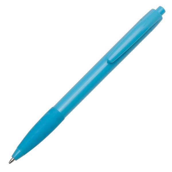 Obrázky: Sv. modré plast. kuličkové pero s pryžovým úchopem, Obrázek 3
