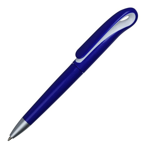 Obrázky: Modré plastové kuličkové pero s unikátním klipem