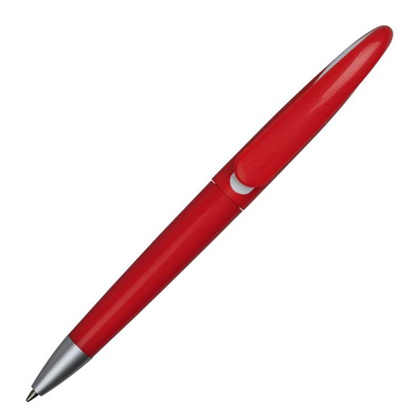 Obrázky: Červené plastové kuličkové pero s unikátním klipem, Obrázek 3