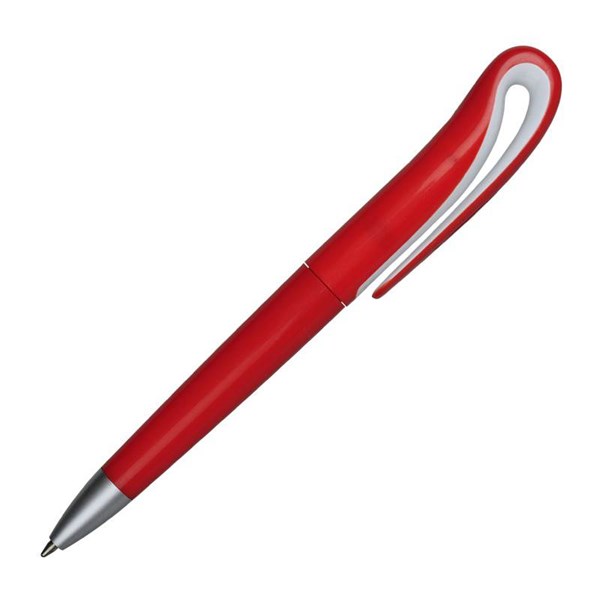 Obrázky: Červené plastové kuličkové pero s unikátním klipem, Obrázek 4