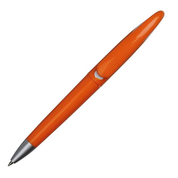 Obrázky: Oranžové plastové kuličkové pero s unikátním klipem, Obrázek 3