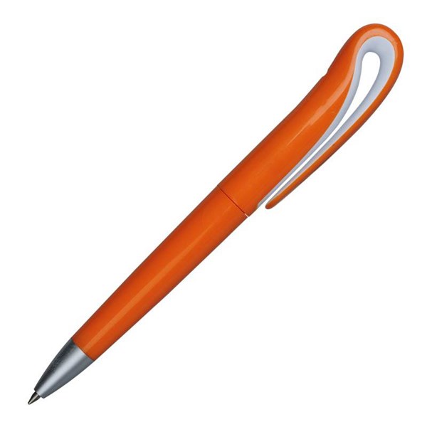 Obrázky: Oranžové plastové kuličkové pero s unikátním klipem, Obrázek 4